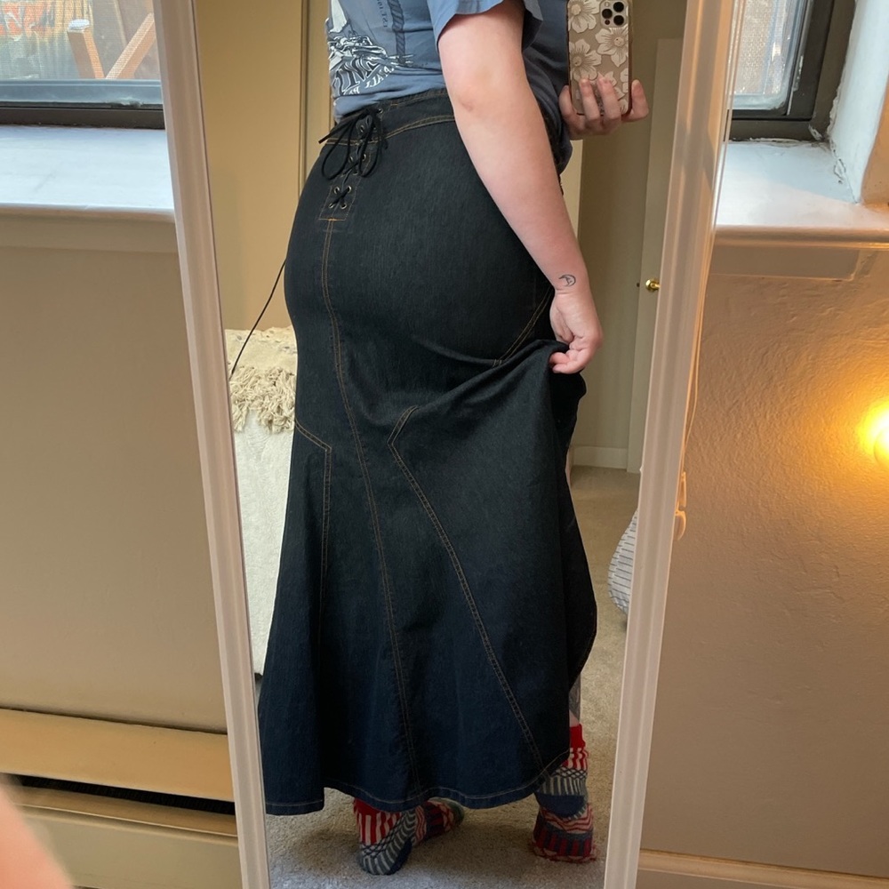 Cute maxi denim skirt by bisou bisou